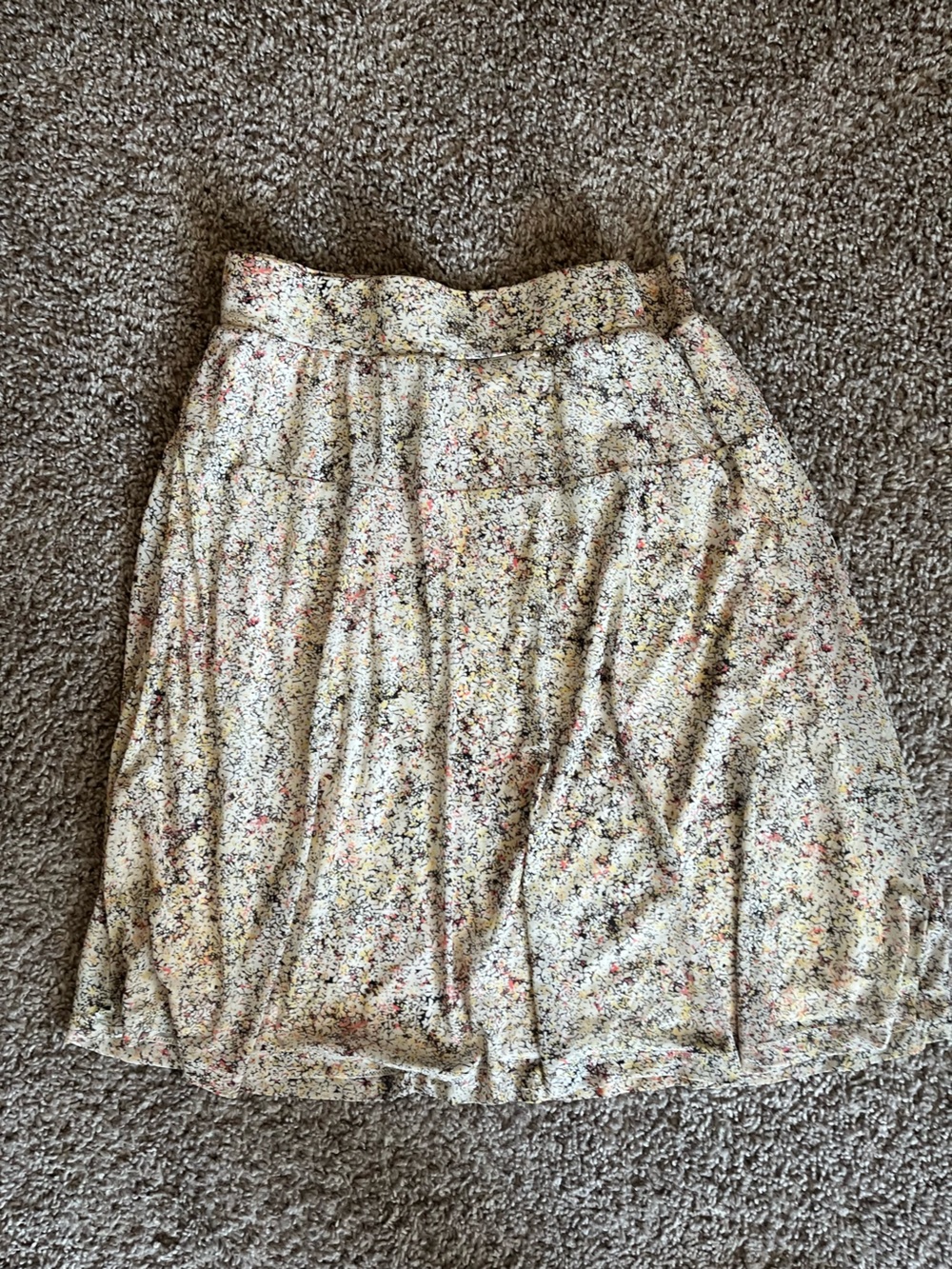 Floral A-Line Skirt in Cream with Pastel Accents